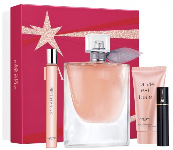 LANCOME LA VIE EST BELLE EDP 100ML+SPRAY VIAG+LATTE CORP+MASCAR