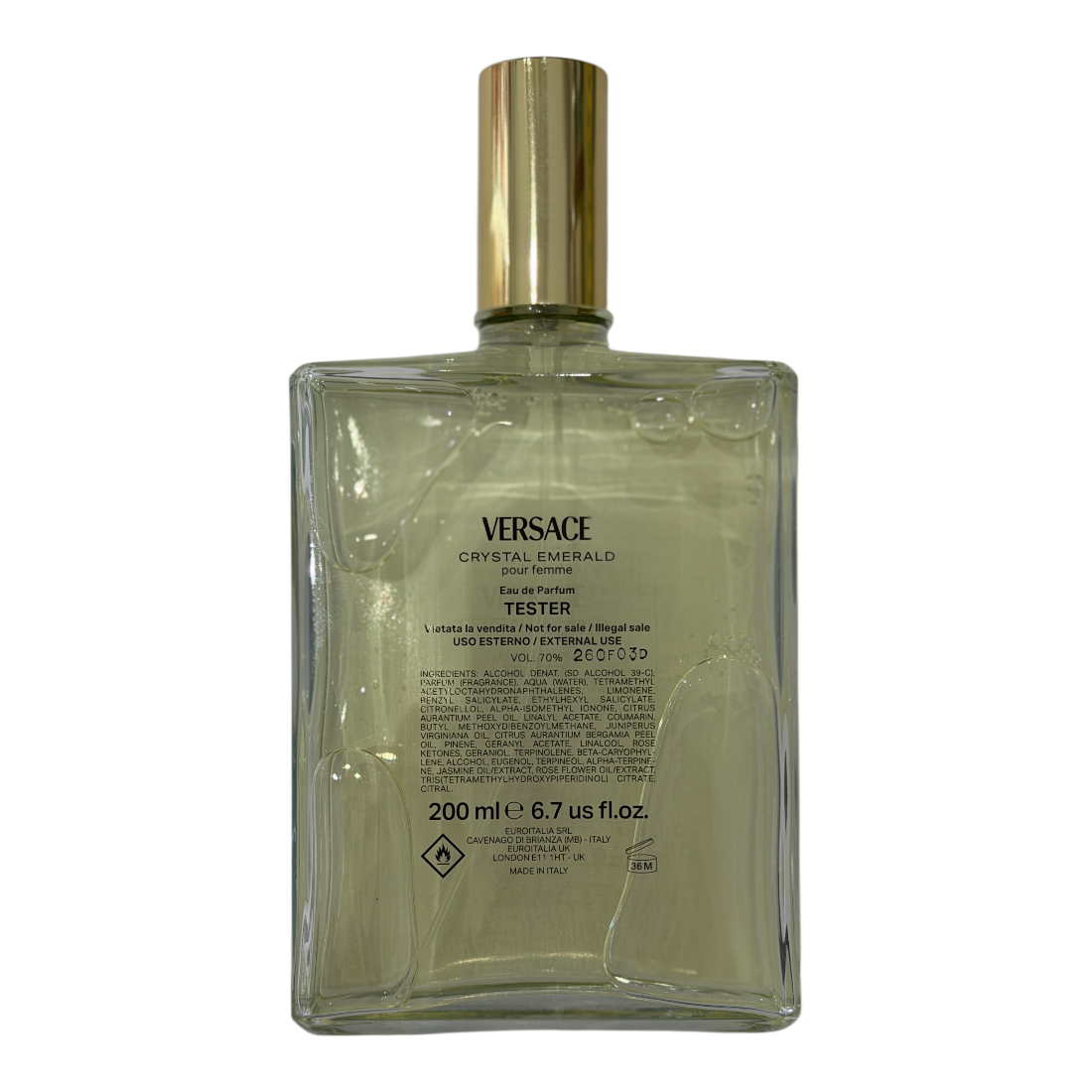 VERSACE CRYSTAL EMERALD EDP 200ML TESTER RICARICA FONTANA