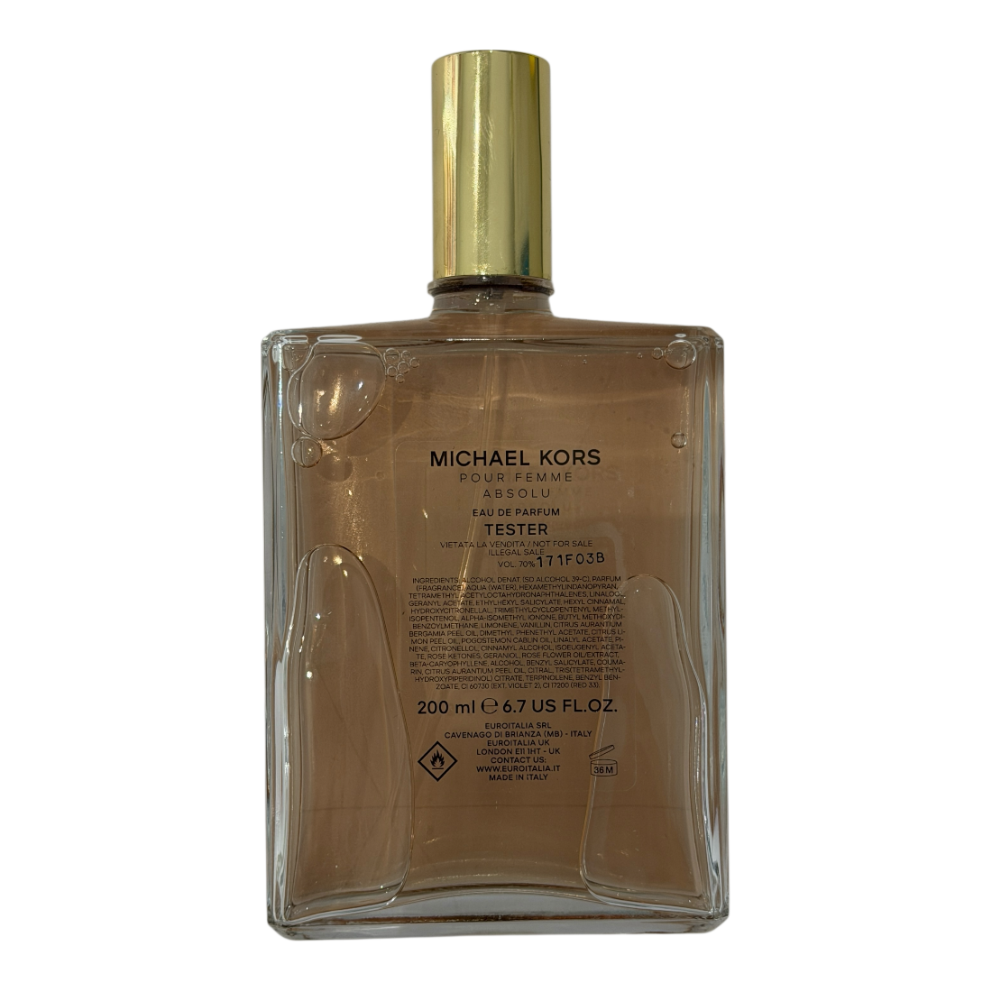 MICHAEL KORS POUR FEMME ABSOLU EDP 200ML TESTER RICARICA FONTANA