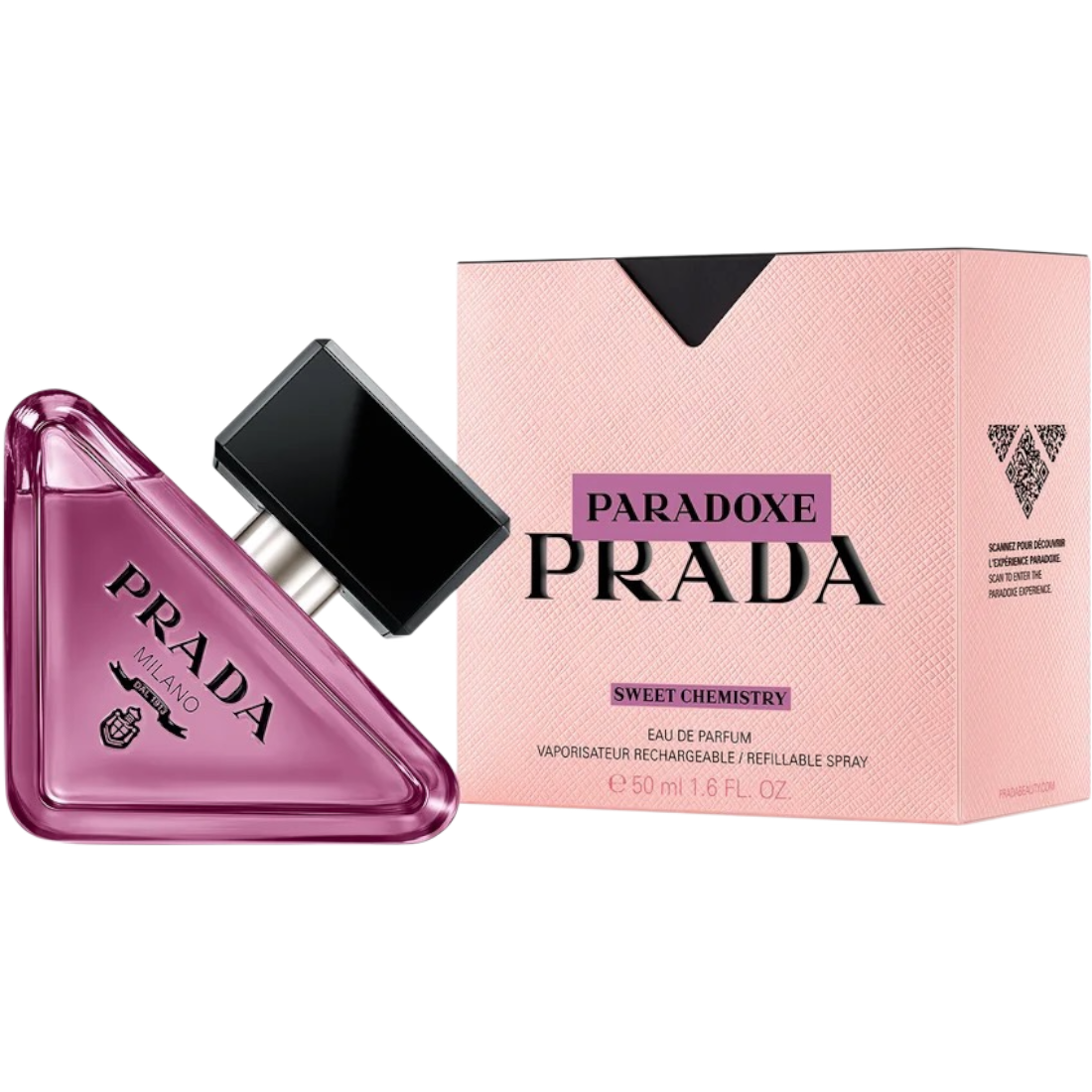 PRADA PARADOXE SWEET CHEMISTRY EDP 50ML INSCATOLATO RICARICABILE PRADA PARADOXE SWEET CHEMISTRY EDP 50ML INSCATOLATO RICARICABILE